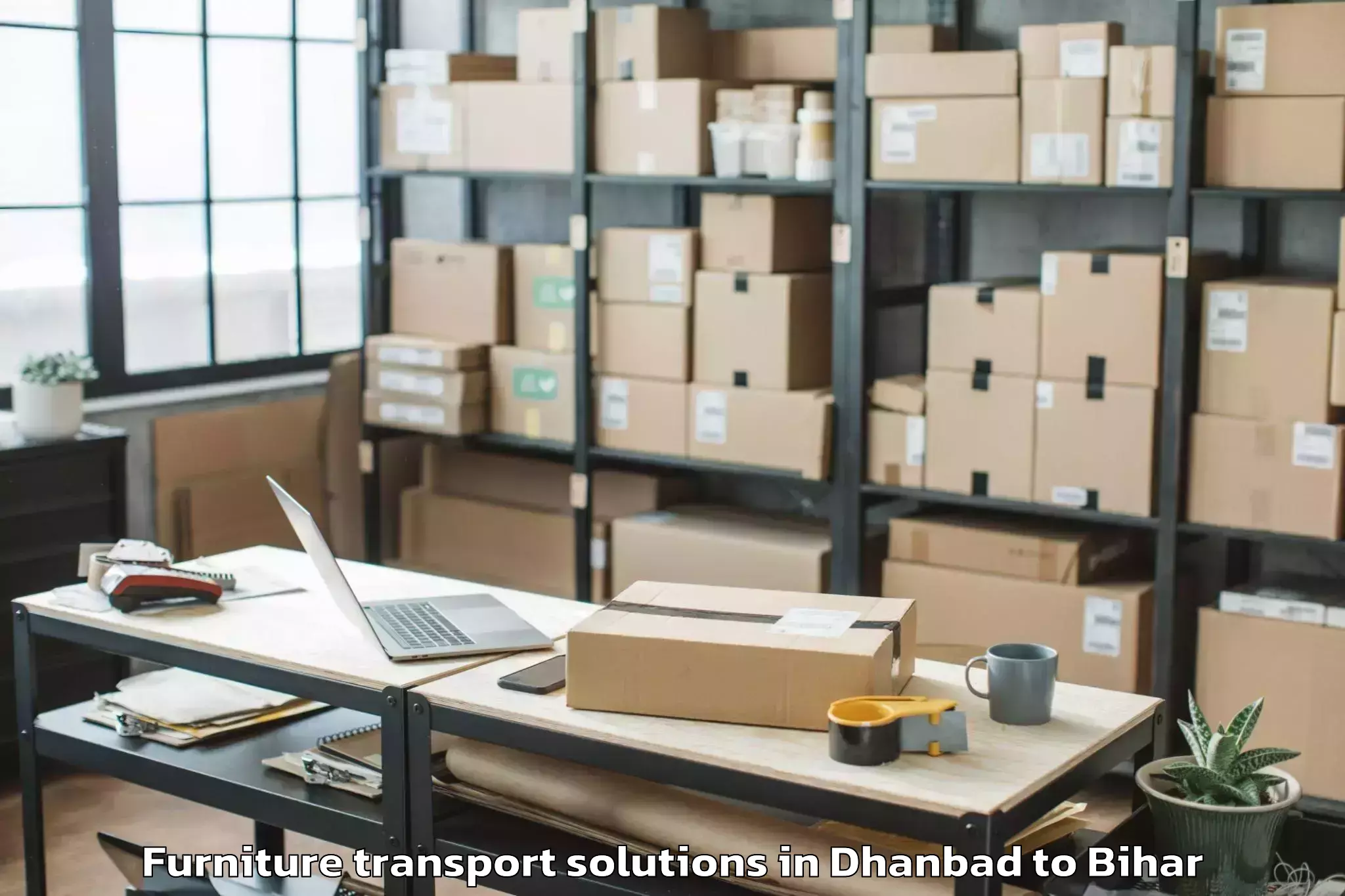 Trusted Dhanbad to Manigachhi Furniture Transport Solutions